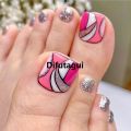 Difutagui High Quality 24Pc Manicure Detachable Wearable Toenail Patch Women Girls Fashion Toe Nail Art Decoration Press On Toenails Supplies For Professionals. 