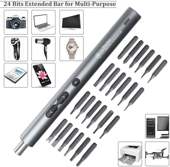 Precision Electric Screwdriver - 28 IN 1 Cordless Rechargeable Screwdriver Sets Magnetic - Battery Power Screwdriver Pen Perfect for Laptop/Cell Phone/Watch/PC/Camera Repair Tool Kit