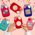 High Quality 25/50Pcs Valentines Day Cards Kraft Paper Heart Window Valentine Exchange Cards Clear Sealed Bags Candy Jar Cards Valentines Day. 