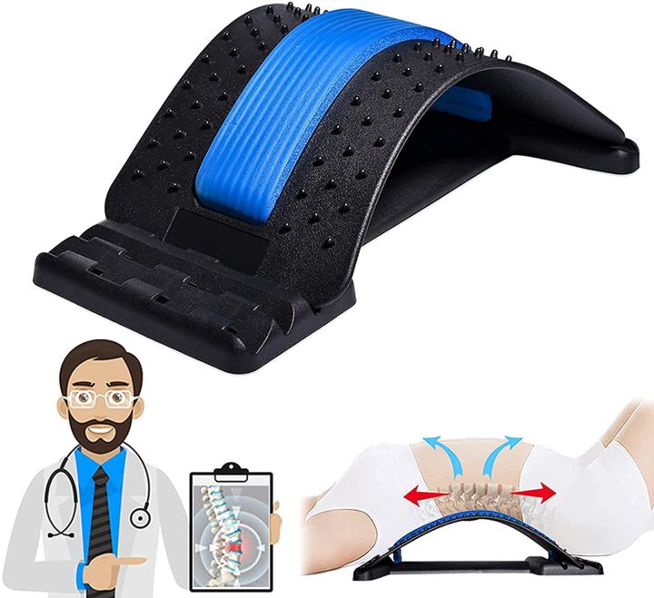 Back Pain Relief Product Back Stretcher, Spinal Curve Back Relaxation Device, Multi-Level Lumbar Region Back Support