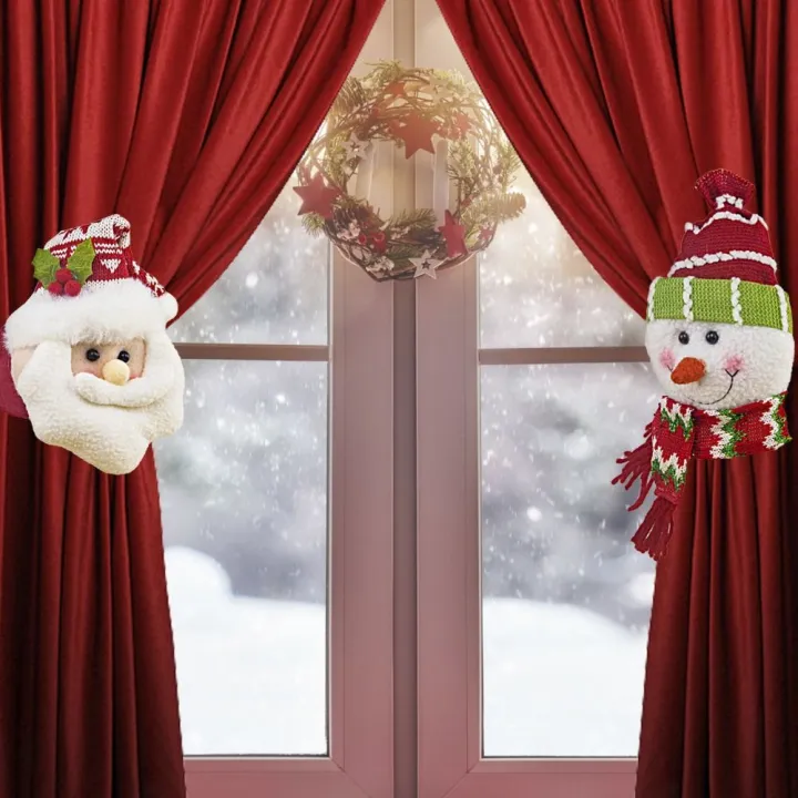 Cute%20Santa%20Claus%20Snowman%20Christmas%20Curtain%20Buckle%20Set%20of%202%20Fastener%20Buckle%20Curtain%20Holdback%20Cartoon%20Curtain%20Tie%20Decoration%20Holiday%20Decor%20-%20Image%206