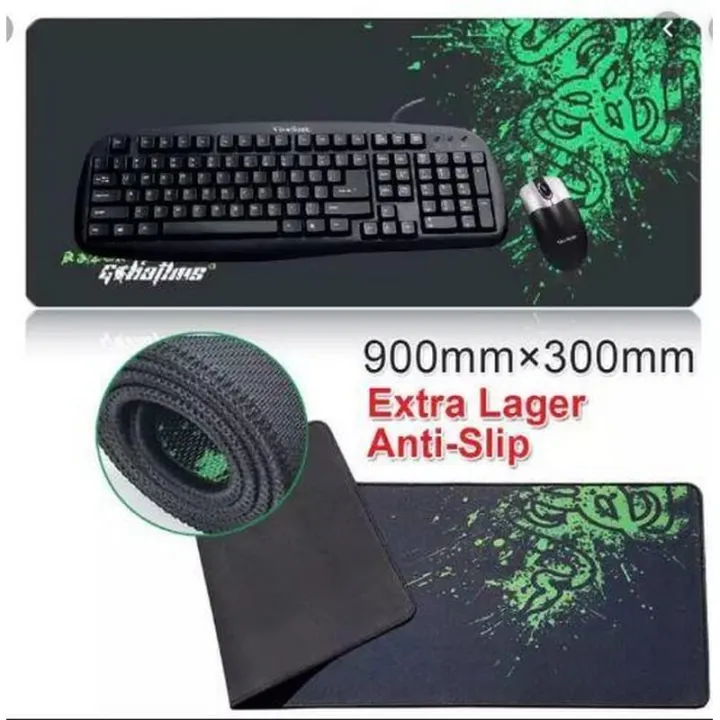 E-Universal%2070x30cm%20Big%20Size%20Desk%20Mat%20PC%20Computer%20Desktop%20Mouse%20Mat%20Pad%20Wireless%20USB%20Gaming%20Keyboard%20Mouse%20Gaming%20Large%20Mouse%20Pad%20XXL%20(Green)%20-%20Image%203