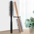 Difutagui Straight Curly Hair Styling Round Comb Anti-Static 2025 Mini Roller Hairbrush With Wooden Handle. 