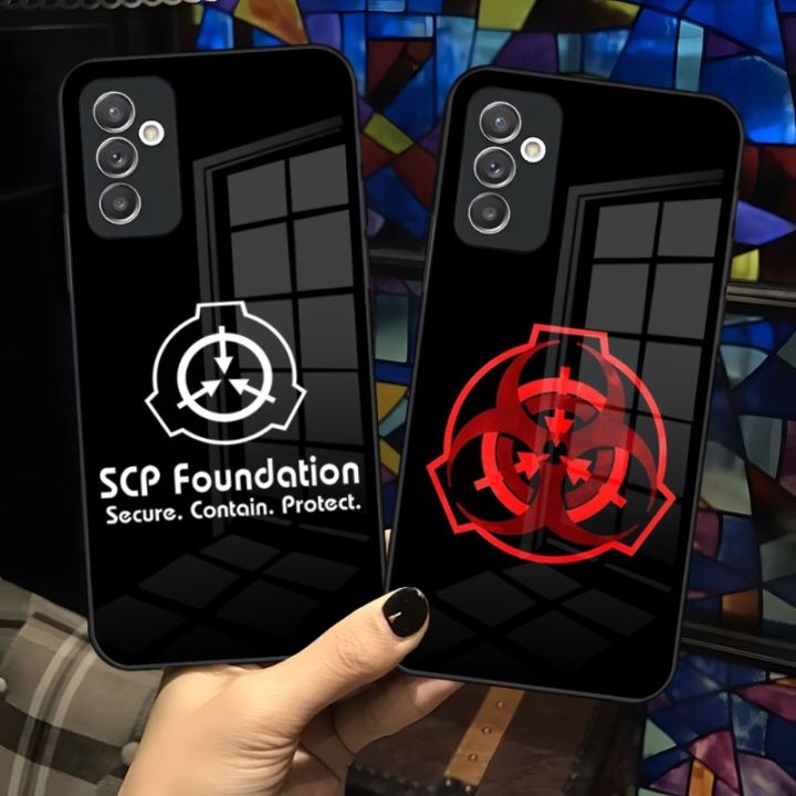 SCP Foundation Phone Case For Samsung S30 S21 S20 S23 S22 Fe S10 E S9 Note 20 10 Pro Ultra Plus 5G Glass