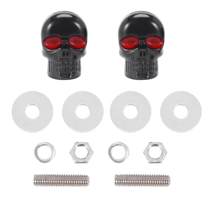 NAMUNY%204%20Pair%20Motorcycle%20Skull%20Number%20Plate%20Frame%20Screws%20Fitting%20Screw%20Black%20-%20Image%207