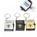 Mini Holy Bible Keychain Real Paper Can Read Religious Christian Cross Keyrings Holder Car Key Chains Fashion Gifts Jewelry. 