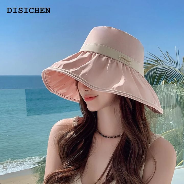 DISICHEN%20Portable%202023%20new%20Women's%20bucket%20hat%20Solid%20bow%20style%20Panama%20caps%20fashion%20luxury%20hat%20fisherman%20hat%20Ladies%20summer%20sun%20Travel%20Beach%20Hat%20-%20Image%202