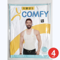 Pack Of 4pcs Amul Comfy Men's Vest 100% Cotton RN. 