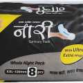 Nari Sanitary Pads Whole Night Pack XXL-320MM 8 Pcs With Ultra Extra Wings Set Of 3. 