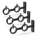 Curtain Rod Bracket, 3Pcs Double Curtain Rod Holder, Double Rod Brackets Hooks for Living Room Bedroom Curtain Rods. 
