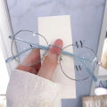 Korean Anti Blue Light Glasses Women Oversized Metal Glasses Men Round Frame Computer Eyewear Fashion Plain Glasses Gifts. 