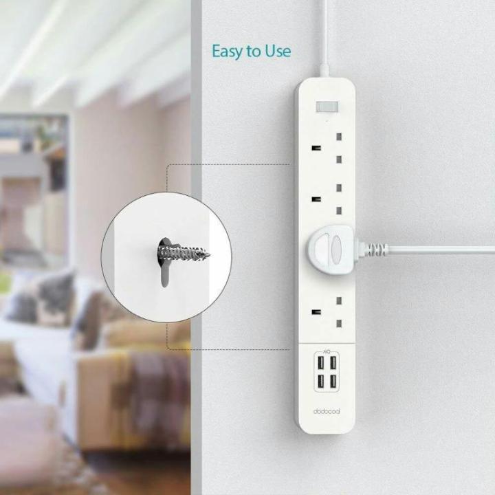 dodocool%20Multiplug%20Extension%20Lead%20with%204%20USB%20Ports%20Surge%20Protection%20Power%20Strip%20with%204.92%20ft%20Extension%20Cord,%20On/Off%20Switch%20LED%20Indicator%20-%20Image%204