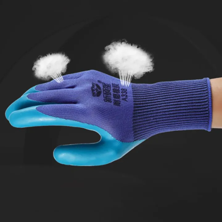 Bizzy Working Gloves Polyester Grey Latex Glove Wostar Protective Work ...