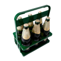 6 Hole Foldable Beer Bottle Holder, Handle Portable Use Wine Storage Rack, Bar Drink Holder Container Green. 