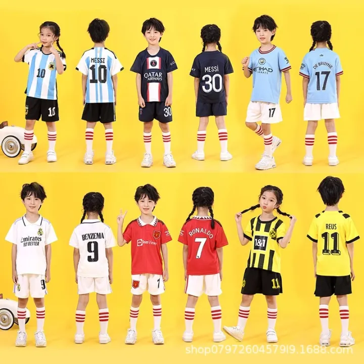 Miami%20Messi%20Jersey%20Children's%20Soccer%20Kit%20Set%20C%20Argentina%20World%20Cup%20Team%20Uniform%20for%20Girls%20and%20Boys%20Elementary%20School%20Students%20-%20Image%202