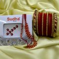 Jewels of Nepal Bridal / Teej Special Bala / Chura / Churi / Red Velvet Bangles Set for Women. 