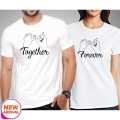 White Couple  Forever Together Printed T-Shirt For Men & Women. 