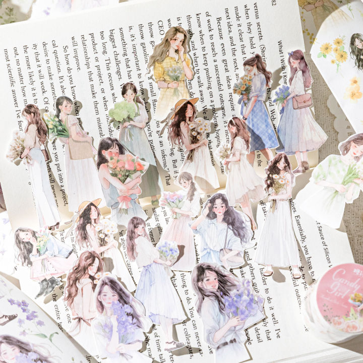 Sweet%20Journal%20Heart%20Girl%20Series%20Masking%20Tapes%20Decorative%20Sticky%20Character%20Washi%20Tape%20for%20Journaling%20Diary%20DIY%20Crafts%20Scrapbooking%20-%20Image%204