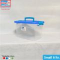 Bagmati Small Smart Box Multipurpose Plastic Storage Container Box With Lock (Clear/Transparent) – Rectangular 06 Liter. 