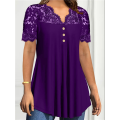 Women's V-neck shirt Dark Violet XXL. 