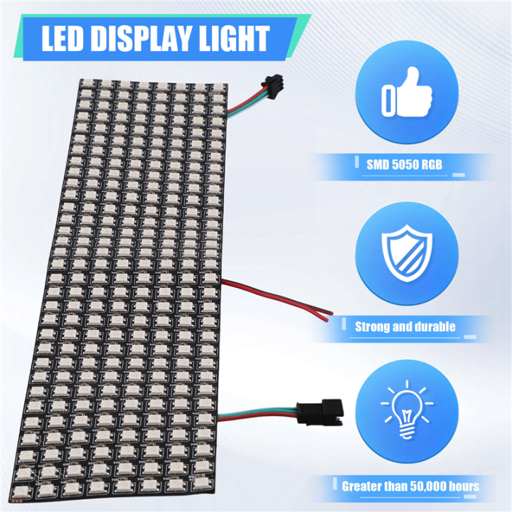 WS2812%20Led%20Programmable%20Light%20WS2812%20RGB%20LED%20Matrix%20Panel%20Individually%20Addressable%20Flexible%20for%20Video%20Display,%20DC5V%20(8x32)%20-%20Image%203