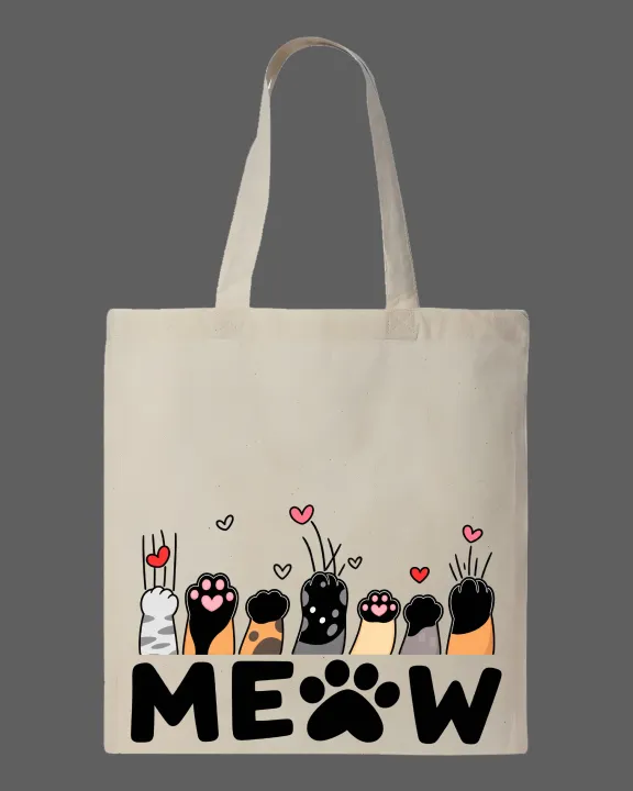 Cute%20"MEOW"%20Cat%20Paws%20Printed%20Tote%20Bag%20%E2%80%93%20Eco-Friendly%20Cotton%20Shoulder%20Shopping%20Bag-White,%20Black%20-%20Image%203