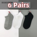 DISICHEN Sales promotion TB Men's Boat socks Luxury Brand Solid Color Crew Socks Korean Fashion Style Cotton Knitted Uni Casual 1/6 Pairs Sockings. 