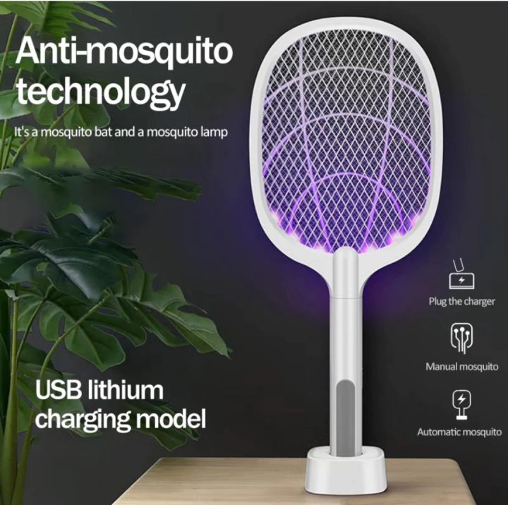 Mosquito Bat With Standing Base For Automatic Power On Mode