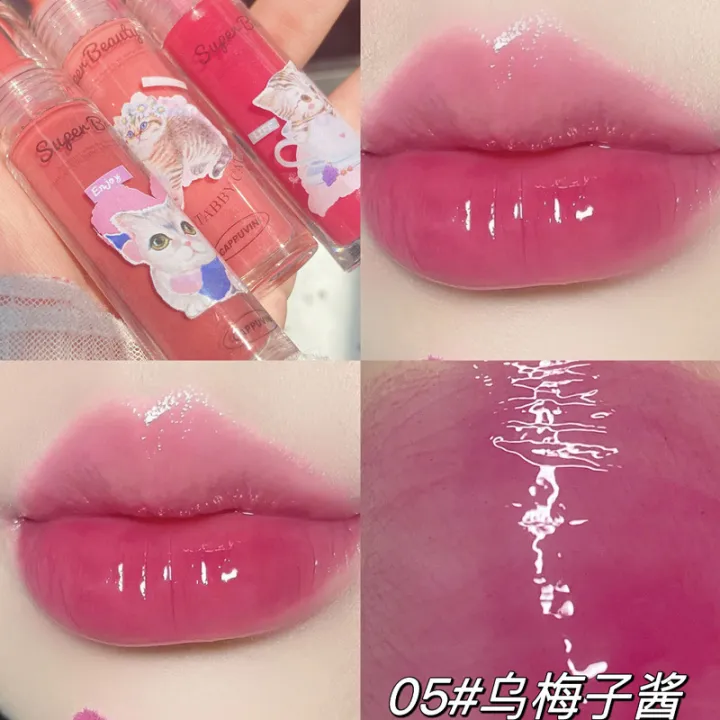CAPPUVINI%20Lipsticks%20Cute%20Cat%20Jelly%20Lip%20Glaze%20Moisturizing%20Lasting%20Mirror%20Lip%20Gloss%20Korean%20Lip%20Tint%20Beauty%20Makeup%20-%20Image%207