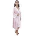 Silk Embroidery Full Sleevees Night Dress With Robe For Women - Ns21962000455. 