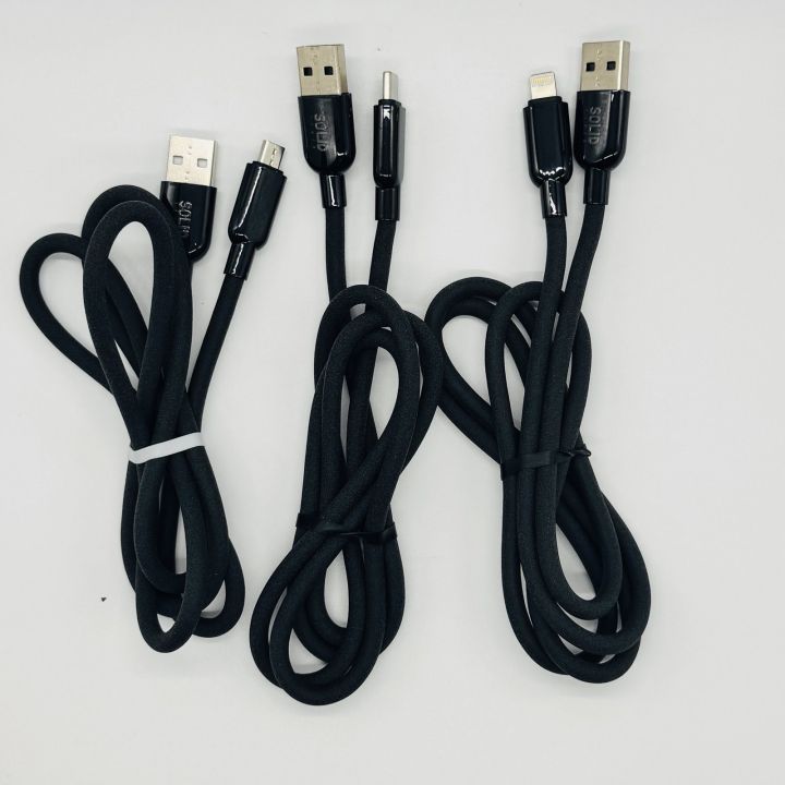 SOLID POWER 65W Silicone Data Cable [Micro/Type-C/LIghtning] (SP-D20 ...