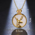 【Essential Good Item】Dongdaemun Lucky Magic Elk Necklace Women's Ins Cold Style Design Jewelry. 