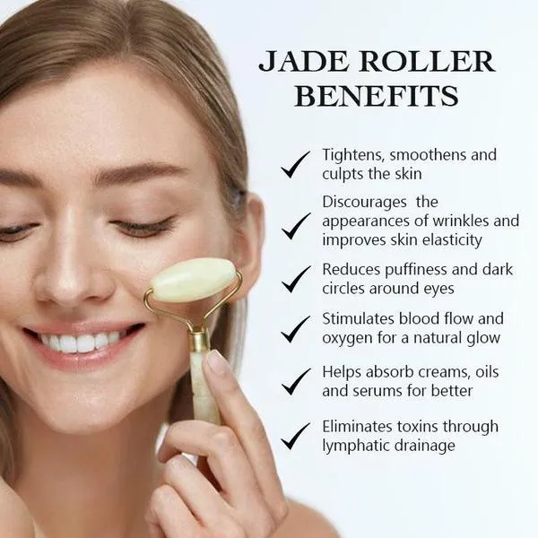 Jade Rolle with Natural Anti Aging Jade Stone for Face Eye Massage Derma Cream Roller Daraz .np