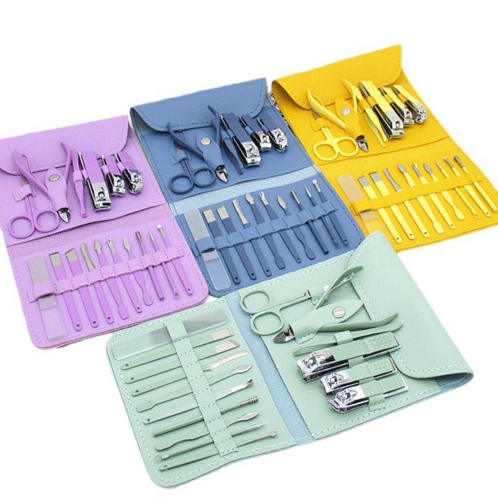 16 in 1 Manicure Set,Professional Pedicure Kit Nail Scissors Grooming Kit with Leather Travel Case