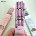 Wenefang Cartoon Sanrio My Melody Cinnamoroll Pochacco 12 pieces box with Fashion pencil sharpener wooden pencil student sketch pen writing pen. 