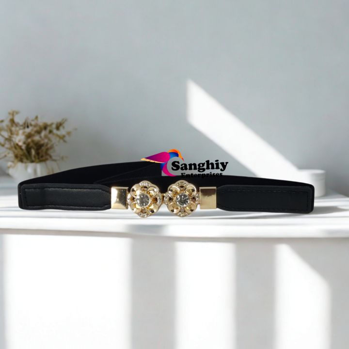 Women's%20High%20Waist%20Rose%20Floral%20Fashion%20Skinny%20Stretch%20Belt%20-%20Image%202