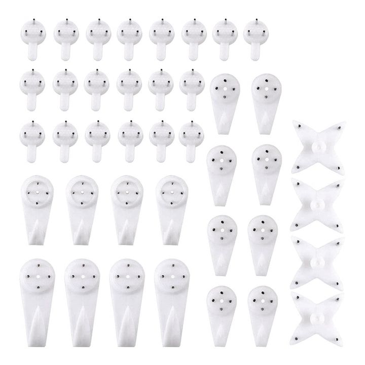 40Pcs Invisible Nail Screws Wall Hooks Picture Hangers Traceless