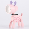 Difutagui Decorate the living room portable lamp dog deer cute night light Portable mini folding table lamp pet dinosaur flower night light student. 