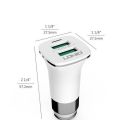 LDNIO 2 Port USB AUTO ID CAR Charger Output 3.6A with USB Cable (C301)- White. 