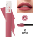 Maybelline NewYork Super Stay Matte Ink Liquid Lipstick - 15 Lover Made In USA. 