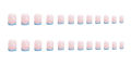 MAANGE 24Pcs Light Blue Fake Press On Nails With Glue & File PD56. 