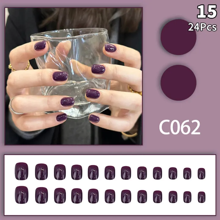24Pcs%20Solid%20Color%20Press%20On%20Nails%20Gel%20On%20Painted%20Reusable%20Tips%20Fast%20Wearable%20BAWEI%20%7CNew%20Fashion%20Korean%20style%20-%20Image%207