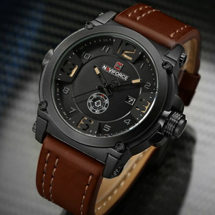 NAVIFORCE%20NF9099%20Day/%20Date%20Function%20Casual%20Quartz%20Watch%20For%20Men%20-%20Brown%20-%20Brown%20-%20Image%204