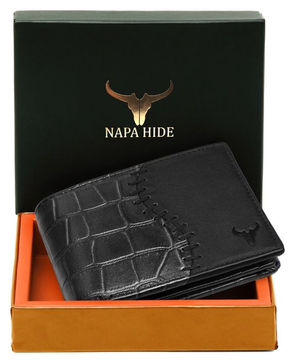 NAPA%20HIDE%C2%AE%20by%20WildHorn%20Nepal%20Genuine%20Leather%20RFID%20Protected%20Wallet%20for%20Men%20(%20NPH%20003%20Black%20Croco%20)%20-%20Image%206