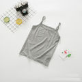 Women's Plain Cotton Inner Vest Tank Top Sleeveless Thermal Underwear in Beige Black Blue Sizes S M L XL. 