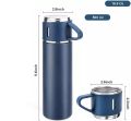 Stainless Steel Double Wall Insulated Hot & Cold Water Bottle 500ML - Dark Blue. 