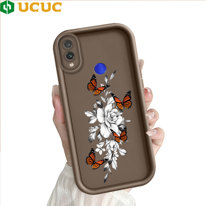 UCUC for Redmi Note Note Pro Back Cover White Flower Butterfly Ladder Camera Soft Rubber Protection Phone Case
