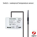 ARELENE Tuya Smart Zigbee Switch with Temperature Sensor Passive Dry Contact Zigbee Relay Work with Home Assistant DC 7-32V. 