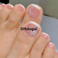Difutagui High Quality 24Pc Manicure Detachable Wearable Toenail Patch Women Girls Fashion Toe Nail Art Decoration Press On Toenails Supplies For Professionals. 