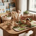 6Pcs Decorative Standing Easter Rabbit Ornaments Realistic Handmade Wooden Bunny Decorative Handicraft Unfinished Easter Rabbit Figurine Tabletop Centerpieces. 